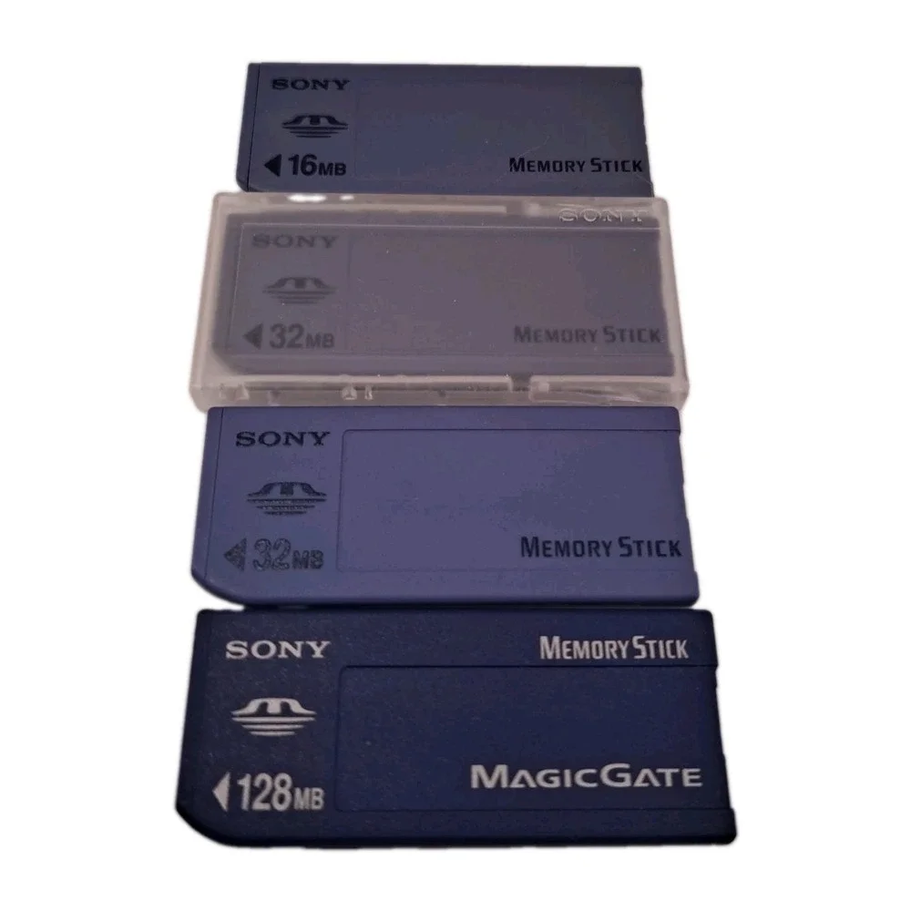 Sony Memory Stick Card Lot of 4 - 1x 128MB MagicGate & 2x 32MB 1x 16MB